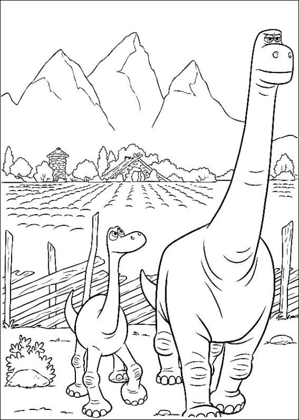 Plansa de colorat cu Dinozauri 45 141